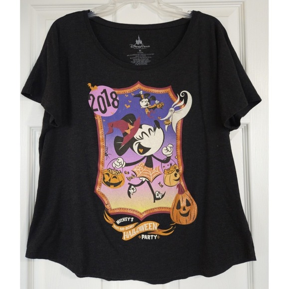 Disney Tops - 2018 Disney Parks Mickey's Not So Scary Halloween Party T-Shirt Black Womens XL
